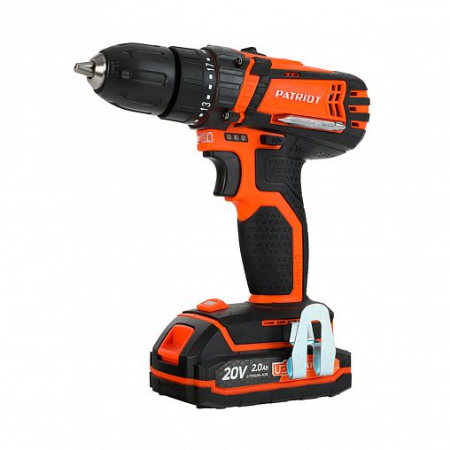 Дрель-шуруповерт аккумуляторная Patriot BR 201UES, 20 В, 2 x 2 Ач Li-ion, с 2 АКБ и ЗУ фото