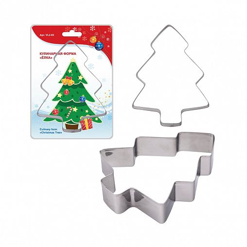 Форма кулинарная Мультидом Елка, нержавеющая сталь, 13,5 x 10,5 x 2,5 см фото