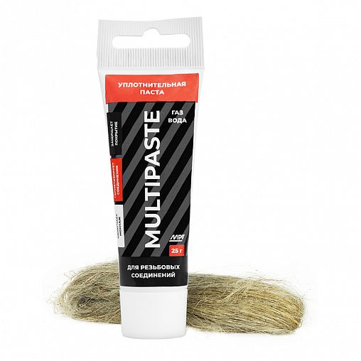 Комплект для герметизации MultiPaste, паста уплотнительная 25 г + лен, туба фото