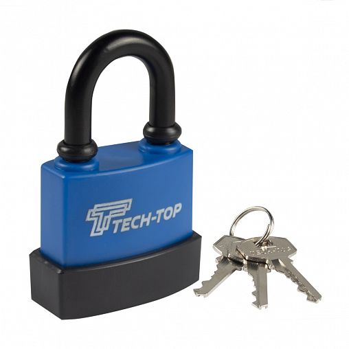 Замок навесной всепогодный Tech-Top T-01, 70 x 45 x 24 мм, 3 ключа фото