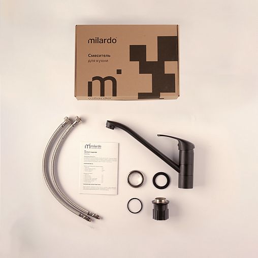 Смеситель для кухни Milardo Meal M02BLR0M05, черный матовый фото