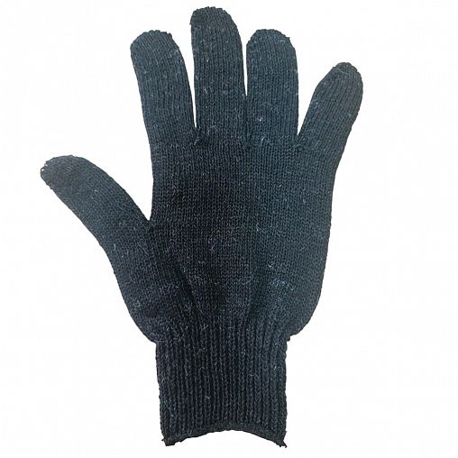 Перчатки трикотажные полушерстяные (15%), 50 - 55 г, черные фото