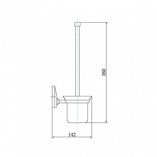 Ершик для унитаза настенный Fashun A1610, с подставкой, хром фото