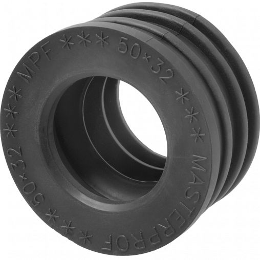 Манжета для канализации MasterProf, ТЭП, d 50 х 32 мм, черная фото