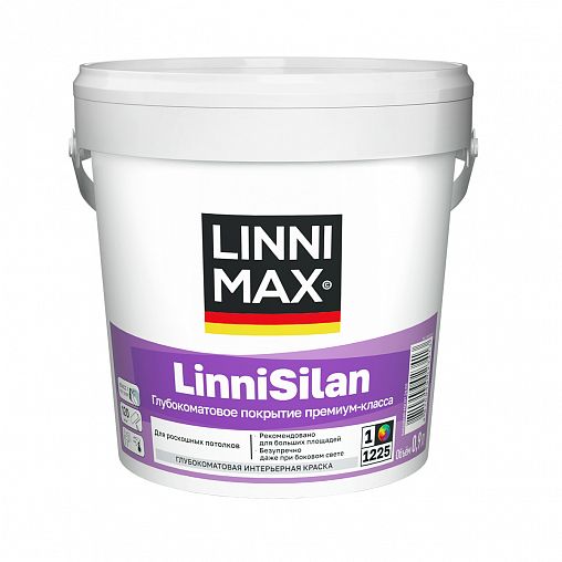 Краска интерьерная Linnimax LinniSilan, база 1, белая, 0,9 л фото
