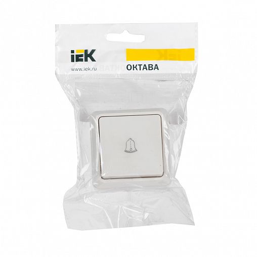 Выключатель одноклавишный накладной IEK Октава ВСк20-1-0-ОКм, 10 А, кремовый фото
