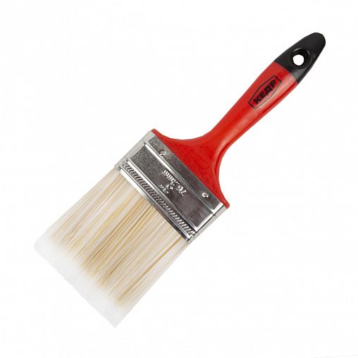 Кисть плоская Кедр №3, искусственная щетина, пластиковая ручка, 75 мм фото