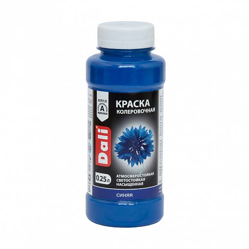 Краска колеровочная Dali, акриловая, 0,25 л, синяя фото