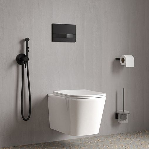 Встраиваемый гигиенический душ со смесителем IDDIS Axes 003BLR0i08, черный матовый фото