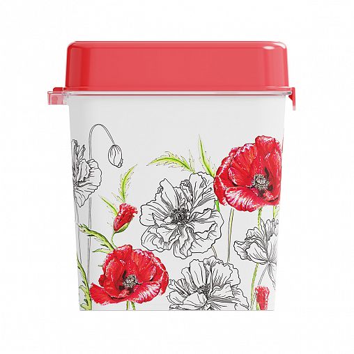 Банка для сыпучих продуктов Альтернатива Маки, с ложкой, 1,2 л, соль фото