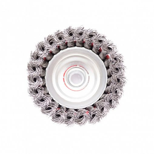 Щетка для УШМ Beorol, чашка, 100 мм, М14, витая проволока фото