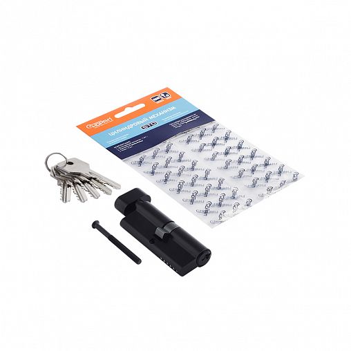 Цилиндровый механизм Нора-М STD Z ЛВ-80 (40-40), ключ/вертушка, черный фото