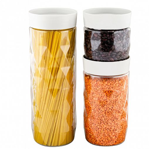 Банка для сыпучих продуктов Plast Team Stockholm, 0,5 л, пепельный жемчуг фото