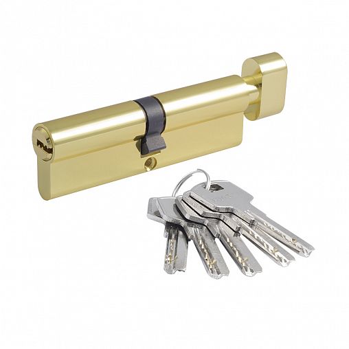 Цилиндровый механизм Нора-М STD Z ЛПВ-100 (50-50), ключ/вертушка, золото фото