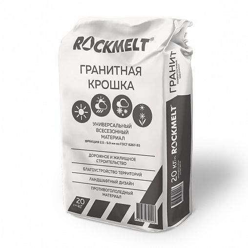 Противогололедный реагент Rockmelt Гранитная крошка, 20 кг фото