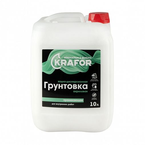 Грунтовка глубокого проникновения для внутренних работ Krafor, 10 л фото