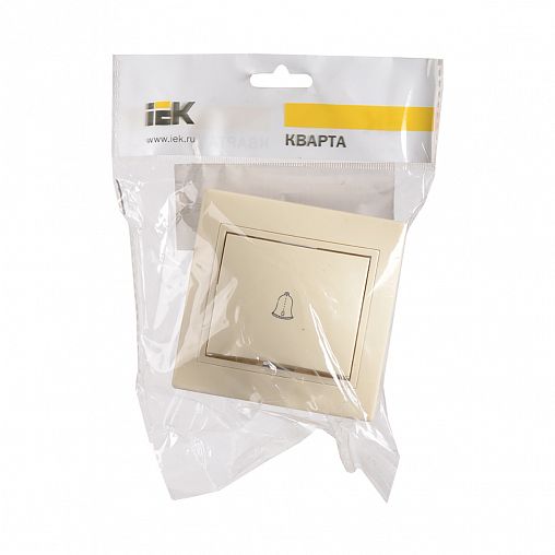 Выключатель одноклавишный встраиваемый IEK Кварта ВСк10-1-0-ККм, 10 А, кремовый фото