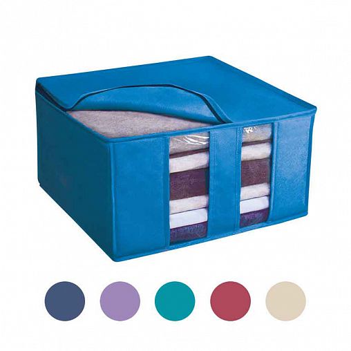 Кофр для хранения Рыжий кот, с застежкой-молнией и окошком, 40 x 40 x 25 см, микс фото