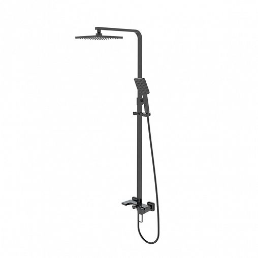 Душевая система с тропическим душем IDDIS Bild, черная матовая фото