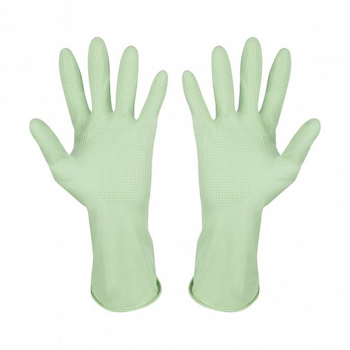 Перчатки резиновые латексные Рыжий кот, размер S, мятные фото