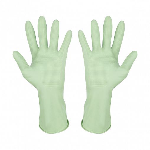 Перчатки резиновые латексные Рыжий кот, размер M, мятные фото