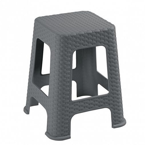 Табурет квадратный Violet Ротанг, 37,2 x 37,2 x 45 см, серый фото