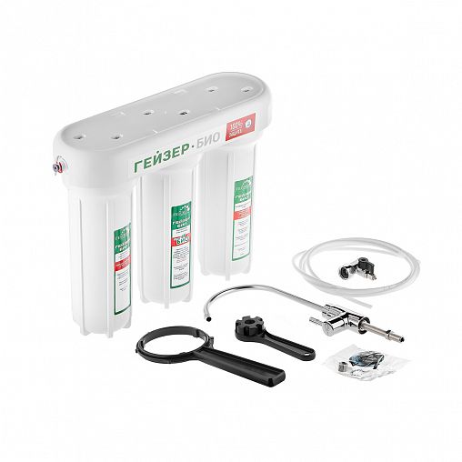 Трехступенчатая система очистки воды с краном Гейзер Био 321, под мойку фото