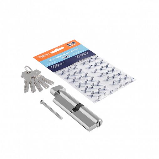 Цилиндровый механизм Нора-М STD Z ЛПВ-120 (60-60), ключ/вертушка, хром фото Цилиндровый механизм Нора-М STD Z ЛПВ-120 (60-60), ключ/вертушка, хром фото