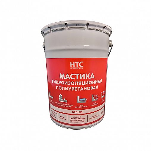Мастика гидроизоляционная полиуретановая HTC, 6 кг, белая фото