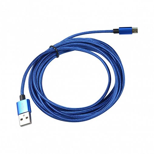 Кабель Energy ET-27, USB - micro-USB, 1 м, синий фото