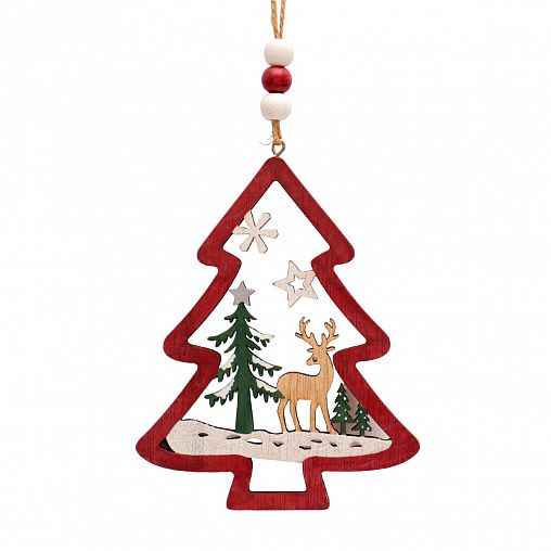 Украшение декоративное новогоднее, деревянное, 11,5 x 14 см фото