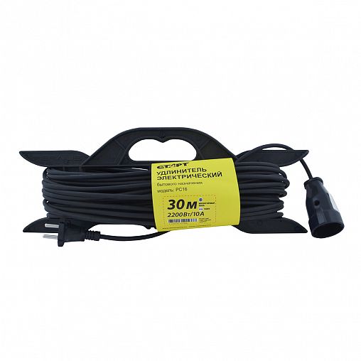 Удлинитель на раме Старт SG KG 1х30/РС16, 1 розетка, без заземления, 2 x 0,75 мм², 30 м, черный фото