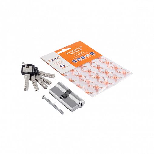 Цилиндровый механизм Нора-М ЛПУ-70 (35-35), ключ/ключ, хром фото