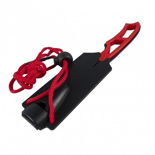 Нож туристический Ecos EX-SW-B01R со свистком в ножнах красный фото Нож туристический Ecos EX-SW-B01R со свистком в ножнах красный фото