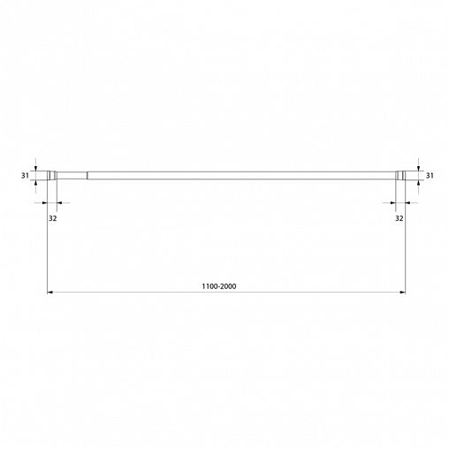 Карниз-штанга для ванной IDDIS, телескопический, алюминиевый, 110 - 200 см, серый фото