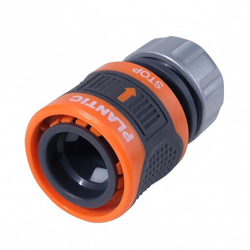 Коннектор для шлангов Plantic by Fiskars light, с металлическим фиксатором и аквастопом, 5/8 - 3/4" фото