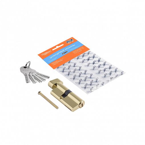 Цилиндровый механизм Нора-М STD AL ЛПВ-70 (40-30В), ключ/вертушка, золото фото