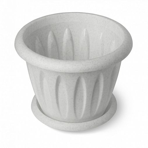 Горшок для цветов Martika Фелиция, с поддоном, 3,6 л, мраморный фото