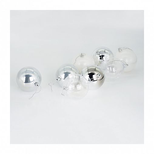 Набор елочных шаров, d 8 см, 8 шт, разноцветный фото