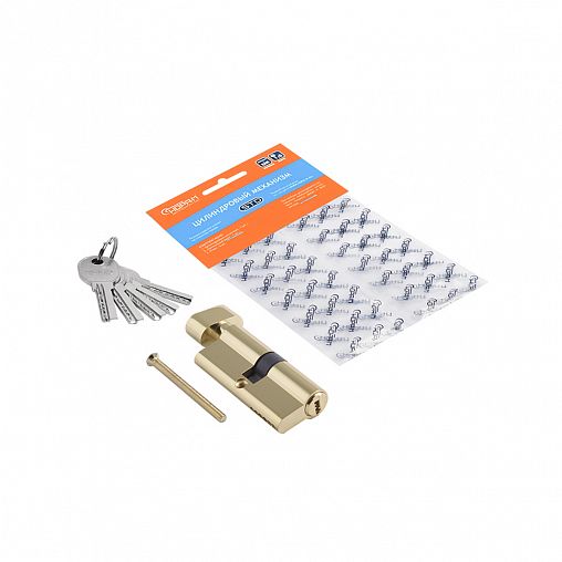 Цилиндровый механизм Нора-М STD AL ЛПВ-70 (35-35), ключ/вертушка, золото фото