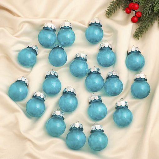 Набор елочных шаров Зимнее волшебство Фелиция, d 4 см, 20 шт, изумрудный фото