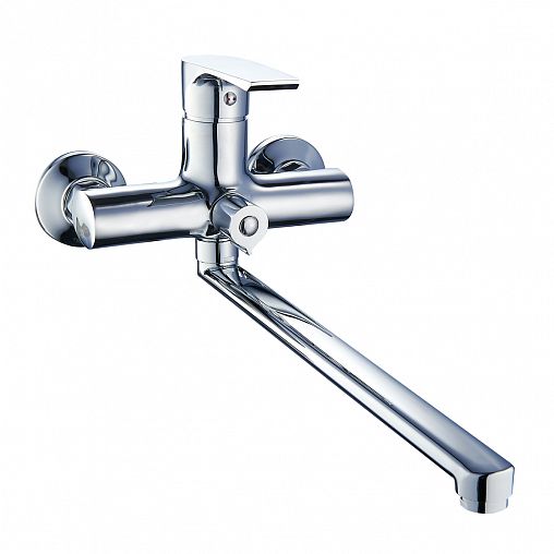Смеситель для ванны с душем Профсан Элит ПСМ-100-2, с длинным изливом, однорычажный, хром фото