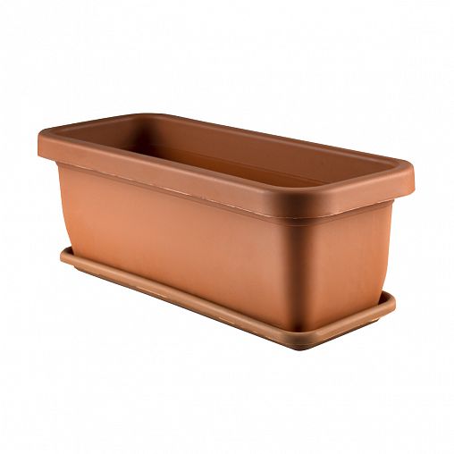 Ящик для цветов Альтернатива, с поддоном, 36 x 15 x 12,5 см фото