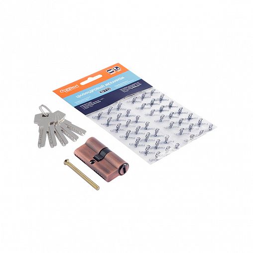 Цилиндровый механизм Нора-М STD Z ЛП-60 (30-30), ключ/ключ, старая медь фото