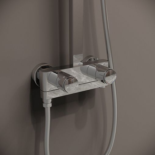 Душевая система с тропическим душем IDDIS Slide, с управлением Push Control, хром фото