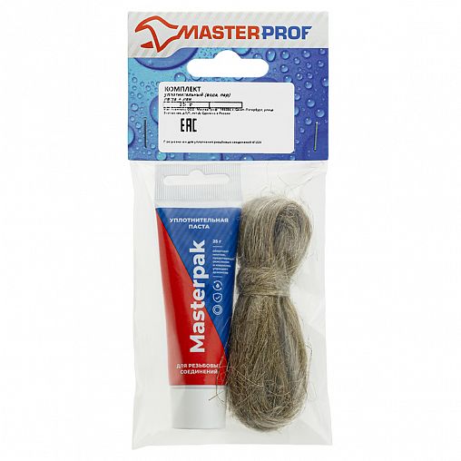 Комплект для герметизации Masterpak, паста уплотнительная 25 г + лен, туба фото
