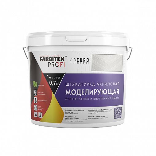 Декоративная штукатурка акриловая Farbitex Profi Моделирующая, 13 кг/8,1 л фото