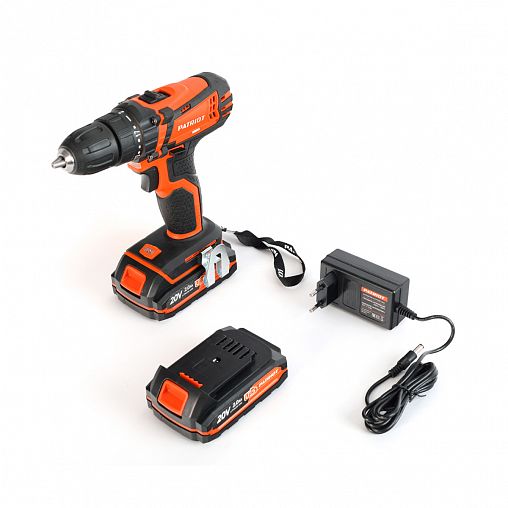 Дрель-шуруповерт аккумуляторная Patriot BR 201UES, 20 В, 2 x 2 Ач Li-ion, с 2 АКБ и ЗУ фото