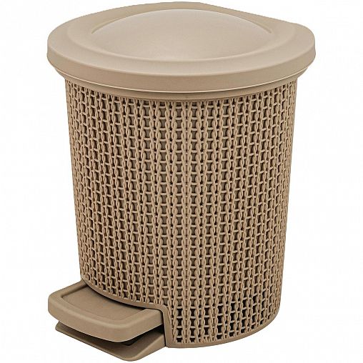 Ведро для мусора Spin&Clean Soul, с педалью, 6 л, кофейное фото