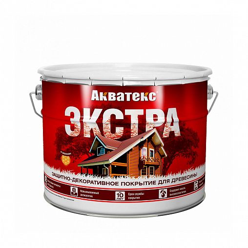 Защитно-декоративное покрытие для дерева Акватекс Экстра, полуглянцевое, 9 л, белое фото